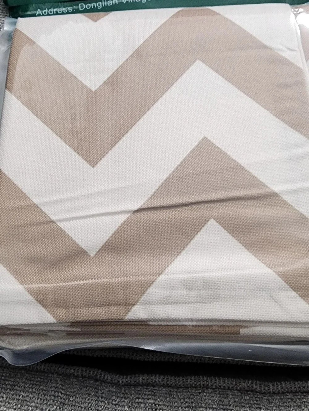 Taupe and White Striped/Chevron Pillow Cushion Covers - Pack Of 4